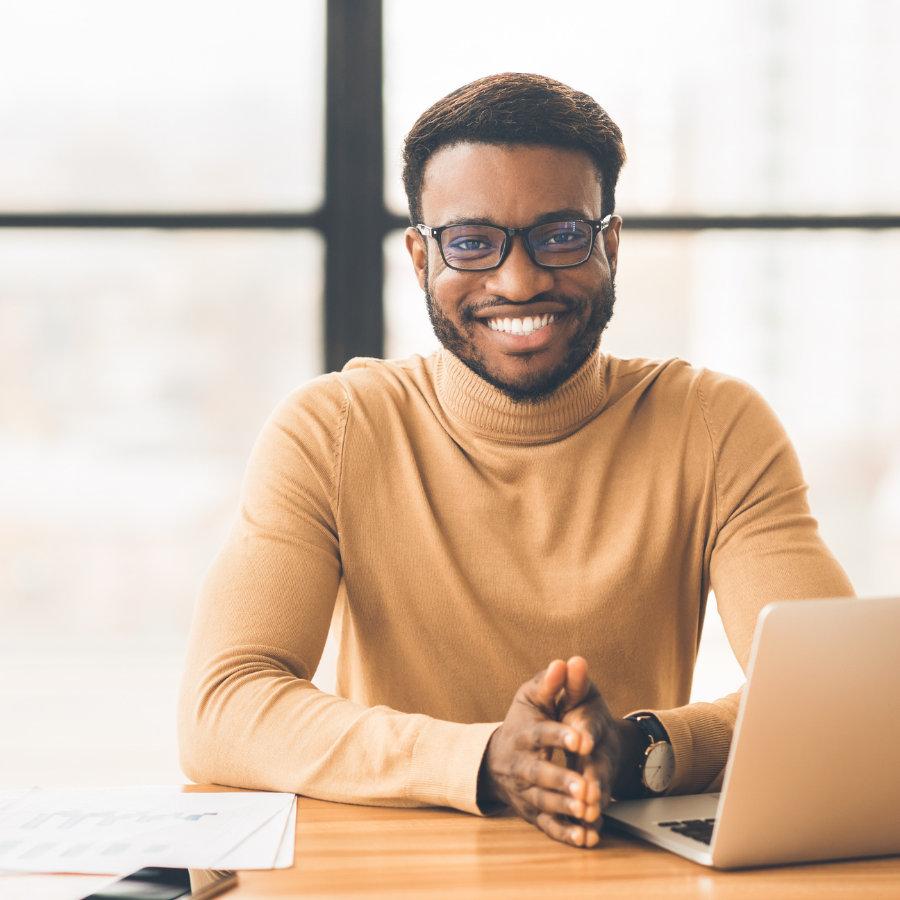 Professional working with confidence